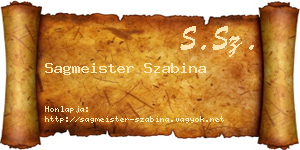 Sagmeister Szabina névjegykártya
